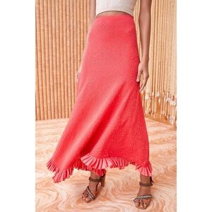 NWOT Ulla Johnson Midi Ruffle Knit Josephine Asymmetrical Skirt